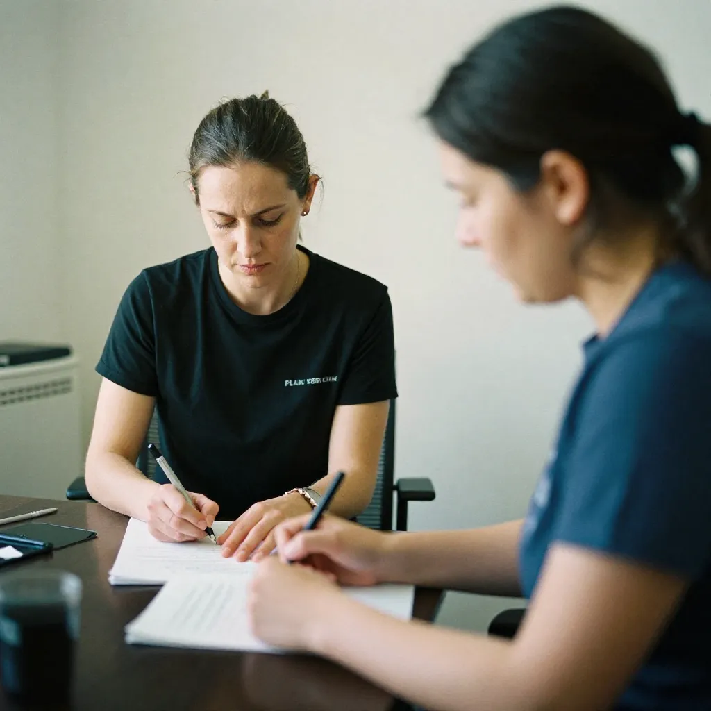 Open journal beside warm beverage
